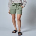 DRICOPER DENIM - Trixie Twill Shorts - High-Waisted (Oil Green) Trixie Twill Shorts