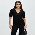 Grace Willow - Judy Seamless Lace Top - Tops (Black) Judy Seamless Lace Top