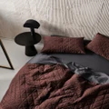 Linen House - Heath Quilt Cover Set - Home (Chocolate) Heath Quilt Cover Set