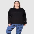 Love Your Wardrobe - LYW & Co Embroidered Sweat Top - Sweats (Black) LYW & Co Embroidered Sweat Top