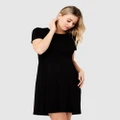 Ripe Maternity - Rib Crop Top Nursing Dress - Dresses (Black) Rib Crop Top Nursing Dress