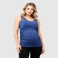 Ripe Maternity - Organic Nursing Tank - Maternity Singlets (Blue) Organic Nursing Tank