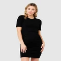 Ripe Maternity - Organic Nursing Dress - Bodycon Dresses (Black) Organic Nursing Dress