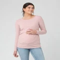 Ripe Maternity - Tessa Rib Nursing Top - Tops (Dusty Pink) Tessa Rib Nursing Top