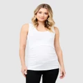 Ripe Maternity - Organic Nursing Tank - Maternity Singlets (White) Organic Nursing Tank