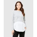 Ripe Maternity - Mandy Detachable Knit - Jumpers & Cardigans (Grey Marle) Mandy Detachable Knit