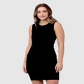 Ripe Maternity - Organic Nursing Tank Dress - Bodycon Dresses (Black) Organic Nursing Tank Dress