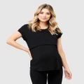 Ripe Maternity - Richie Nursing Tee - T-Shirts & Singlets (Black) Richie Nursing Tee