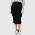 Ripe Maternity - Ribbed Knit Pencil Skirt - Skirts (Black) Ribbed Knit Pencil Skirt