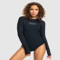 Roxy - Womens Heater Zip Up One Piece Swimsuit - Swimwear (ANTHRACITE) Womens Heater Zip Up One Piece Swimsuit