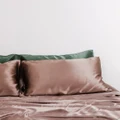 SILK MAGNOLIA - Pure Silk Pillowcase - Home (Brown) Pure Silk Pillowcase