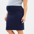 Angel Maternity - Maternity Straight Cut Ponti Work Skirt - Pencil skirts (Navy) Maternity Straight Cut Ponti Work Skirt