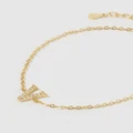 Izoa - Crystal Letter V Bracelet - Jewellery (Gold) Crystal Letter V Bracelet