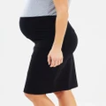 Angel Maternity - Maternity Straight Cut Ponti Work Skirt - Pencil skirts (Black) Maternity Straight Cut Ponti Work Skirt