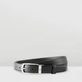Montblanc - Trapeze Shiny Stainless Steel Pin Buckle Belt - Belts (Black) Trapeze Shiny Stainless Steel Pin Buckle Belt