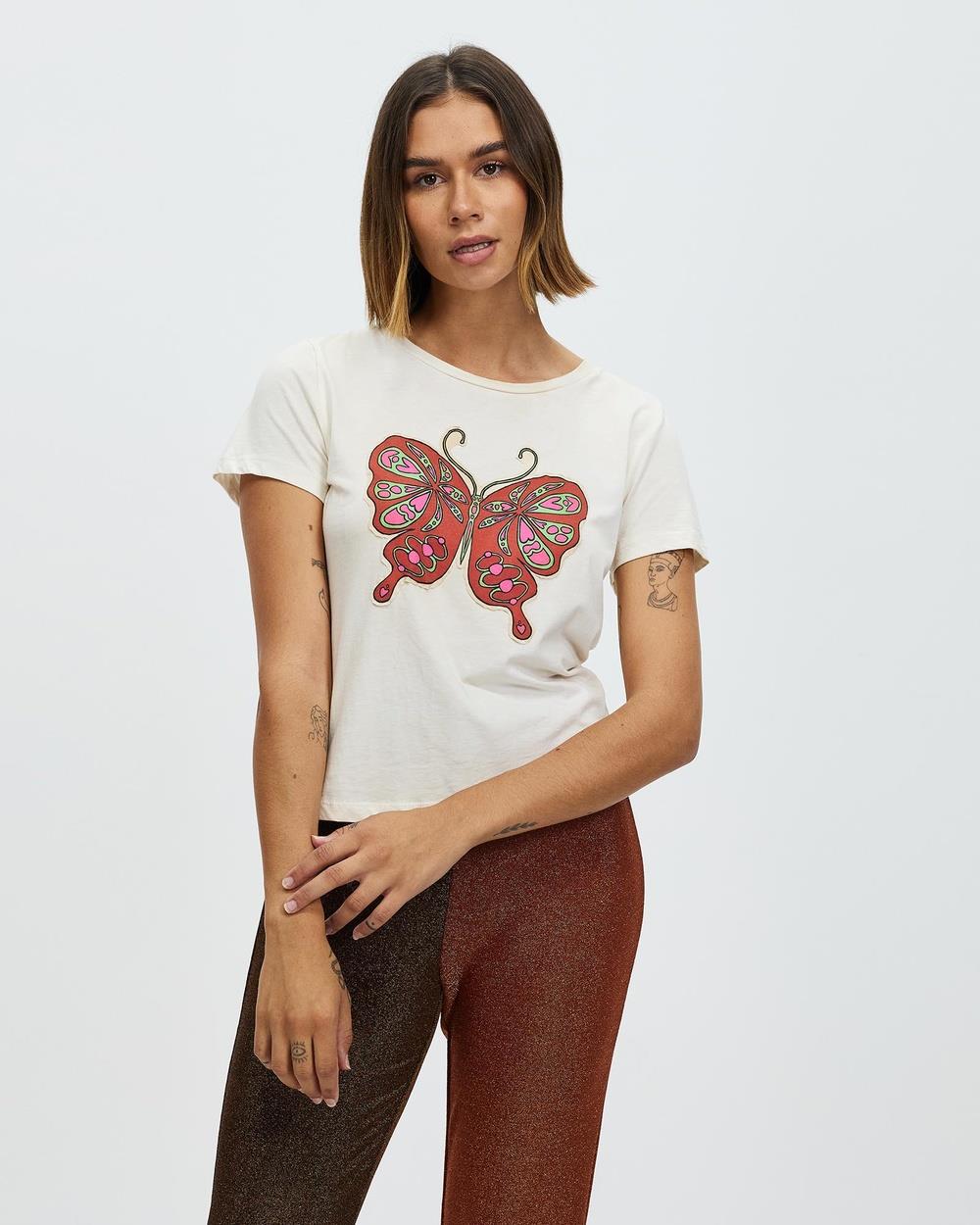 LENNI the label - Butterfly Shirt - T-Shirts & Singlets (Beige) Butterfly Shirt