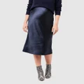 Ripe Maternity - Lexie Satin Skirt - Skirts (Navy) Lexie Satin Skirt