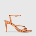 Siren - Dagger Stiletto Heels - Sandals (Orange Metallic Leather) Dagger Stiletto Heels