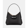 Longchamp - Roseau Hobo Bag Small - Handbags (Black) Roseau Hobo Bag - Small