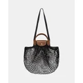 Longchamp - Le Pliage Filet Mesh Tote Bag Large - Handbags (Black) Le Pliage Filet Mesh Tote Bag - Large