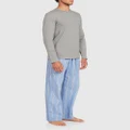 Jasmine and Will - Cotton Man Pant Wide Blue Stripe - Sleepwear (Blue) Cotton Man Pant - Wide Blue Stripe
