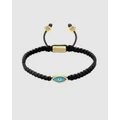 Nialaya Jewellery - Men's String Bracelet With Evil Eye - Jewellery (Gold) Men's String Bracelet With Evil Eye