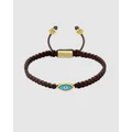 Nialaya Jewellery - Men's String Bracelet with Evil Eye - Jewellery (Brown) Men's String Bracelet with Evil Eye