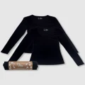 B Free Intimate Apparel - Superfine﻿ 100% Cotton Long Sleeve Top 2 Pack - Tops (Black) Superfine﻿ 100% Cotton Long Sleeve Top - 2 Pack