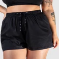 B Free Intimate Apparel - 100% Cotton Lounge Shorts - Sleepwear (Black) 100% Cotton Lounge Shorts