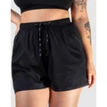 B Free Intimate Apparel - 100% Cotton Lounge Shorts - Sleepwear (Black) 100% Cotton Lounge Shorts