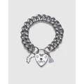 Von Treskow - Medium Mama Heart Padlock Bracelet - Jewellery (Silver) Medium Mama Heart Padlock Bracelet
