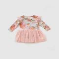 WITH LOVE FOR KIDS - Tulle Flutter Long Sleeve Tutu Onesie Babies - Onesies (Multi) Tulle Flutter Long Sleeve Tutu Onesie - Babies