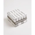Country Road - Cr Stripe Australian Cotton Tea Towel Pack Of 3 - Home (Grey) Cr Stripe Australian Cotton Tea Towel Pack Of 3