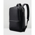 Samsonite - Sam Classic Leather Slim Backpack - Backpacks (Black) Sam Classic Leather Slim Backpack
