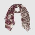 Ozwear Connection Uggs - 100% Australian Wool Print Scarf Red and Leopard - Scarves & Gloves (Red and Leopard) 100% Australian Wool Print Scarf Red and Leopard