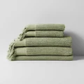 Aura Home - Paros Rib Bath Towel Set - Bathroom (Green) Paros Rib Bath Towel Set