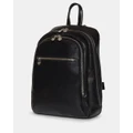 Republic of Florence - Archy Leather Laptop Backpack - Backpacks (Black) Archy Leather Laptop Backpack