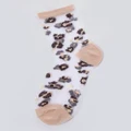 High Heel Jungle - Leopard Print Sheer Sock - Socks & Tights (Leopard Print) Leopard Print Sheer Sock