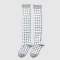 High Heel Jungle - Houndstooth Knee High Socks - Socks & Stockings (Grey) Houndstooth Knee High Socks