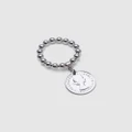 Von Treskow - Stretchy Ring With Coin - Jewellery (Silver) Stretchy Ring With Coin