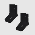 REC GEN - Logo Sock Two Pack - Crew Socks (Black) Logo Sock Two Pack