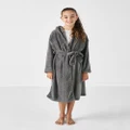 Linen House Kids - Plush Kids Robe - Bathroom (Charcoal) Plush Kids Robe