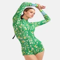 Cynthia Rowley - Printed Wetsuit - Swimwear (Green) Printed Wetsuit