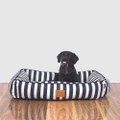 Mog & Bone - Bolster Dog Bed Navy Hampton Stripe Print - Home (NAVY HAMPTONS STRIPE) Bolster Dog Bed - Navy Hampton Stripe Print