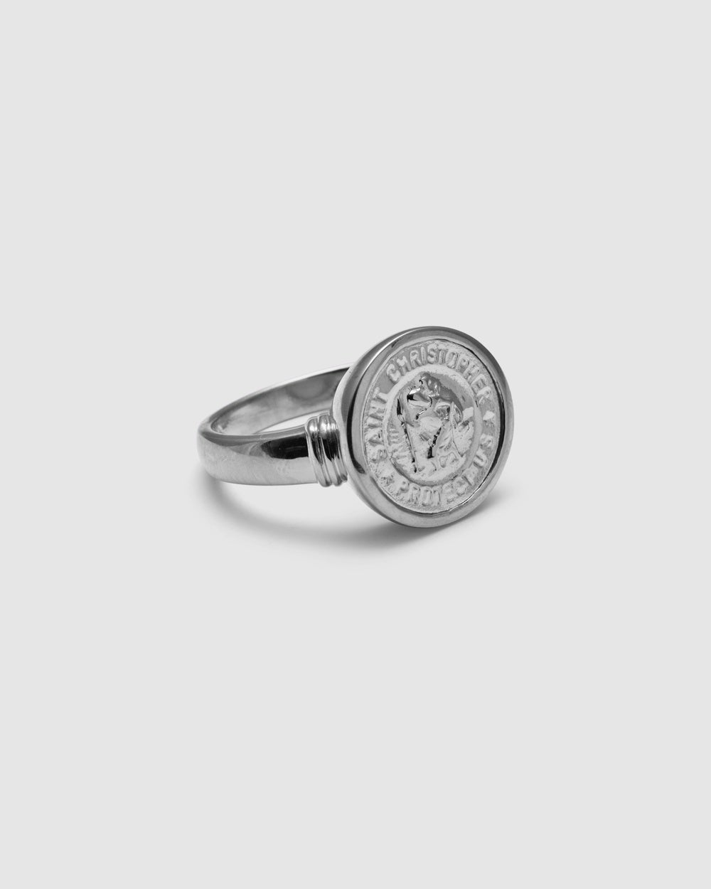 Von Treskow - Round St Christopher Ring - Jewellery (Silver) Round St Christopher Ring