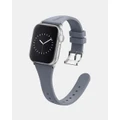 Friendie - Slim Silicone Band with Classic Silver Buckle – The Gippsland – Apple Compatible - Fitness Trackers (GreySilver) Slim Silicone Band with Classic Silver Buckle – The Gippsland – Apple Compatible