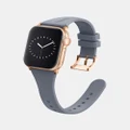 Friendie - Slim Silicone Band with Classic Gold Buckle – The Gippsland – Apple Compatible - Fitness Trackers (GreyGold) Slim Silicone Band with Classic Gold Buckle – The Gippsland – Apple Compatible