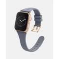 Friendie - Slim Silicone Band with Classic Gold Buckle – The Gippsland – Apple Compatible - Fitness Trackers (GreyGold) Slim Silicone Band with Classic Gold Buckle – The Gippsland – Apple Compatible