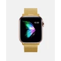 Friendie - Stainless Steel Woven Mesh Loop Band The Melbourne Apple Watch Compatible - Fitness Trackers (Gold) Stainless Steel Woven Mesh Loop Band - The Melbourne - Apple Watch Compatible
