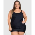 B Free Intimate Apparel - Plus Size Draped One Piece Magic Swimsuit (A B C D DD) Cup - One-Piece / Swimsuit (Black) Plus Size Draped One-Piece Magic Swimsuit (A-B-C-D-DD) Cup